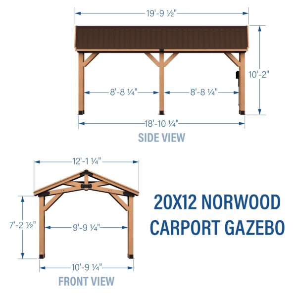 Backyard Discovery 20×12 Norwood Carport/Gazebo - Image 16