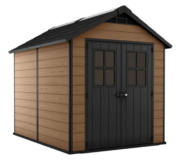 Keter Newton 7.5×9 Large Resin Outdoor Storage Shed Kit