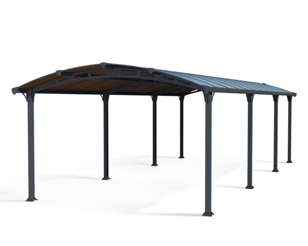 Palram – Canopia Arcadia 8500 Carport – 12′ x 28′ – Bronze/Gray 12′ x 28′