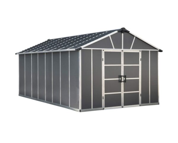 Palram – Canopia | Yukon 11×17 Storage Shed, Gray 11′ x 17′