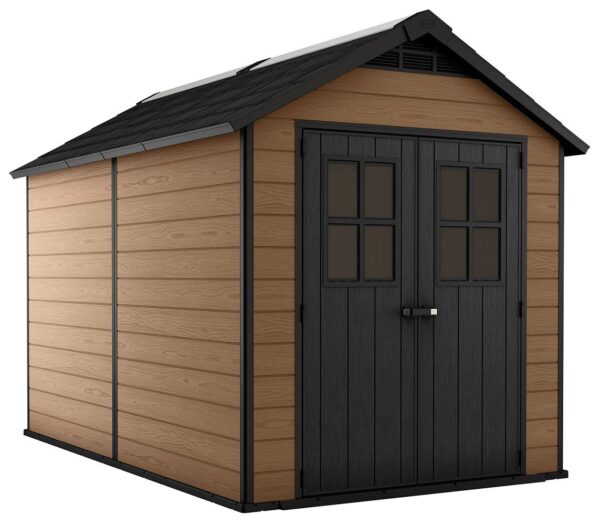 Keter Newton 7.5×11 Large Resin Outdoor Storage Shed Kit