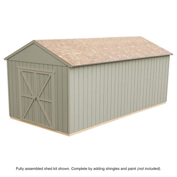 Handy Home Products Astoria 12×24 Do-It-Yourself Wooden Storage Shed Brown Without Floor - Image 12