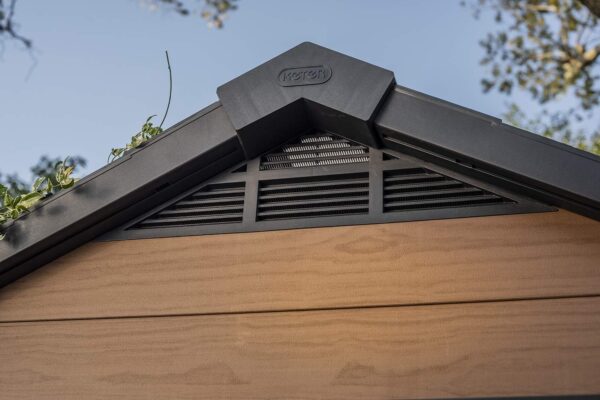 Keter Newton 7.5×11 Large Resin Outdoor Storage Shed Kit - Image 4