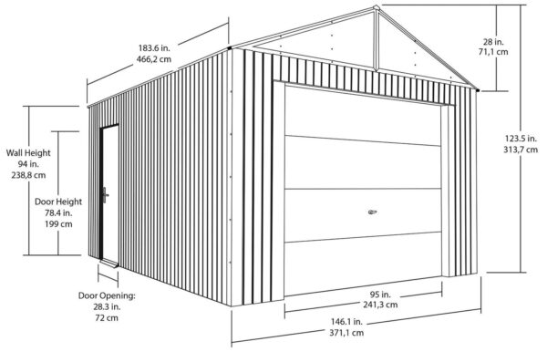 SOJAG GRC1215 Everest Wind & Snow Rated Steel Garage – 12 ft. x 15 ft. x 10 ft. Charcoal 12′ x 15′ - Image 3