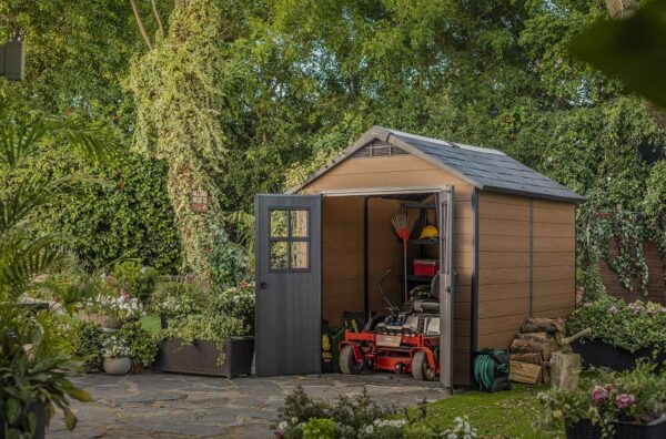 Keter Newton 7.5×9 Large Resin Outdoor Storage Shed Kit - Image 12