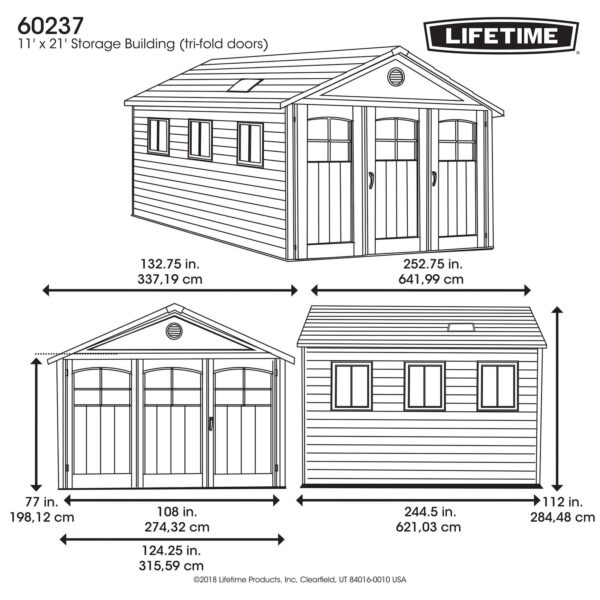 Lifetime 60237 11 x 21 Ft. Outdoor Storage Shed, Desert Sand - Image 8