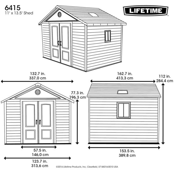 Lifetime 6415 Outdoor Storage Shed, 11 by 13.5 Feet 11 x 13.5 Ft. - Image 4