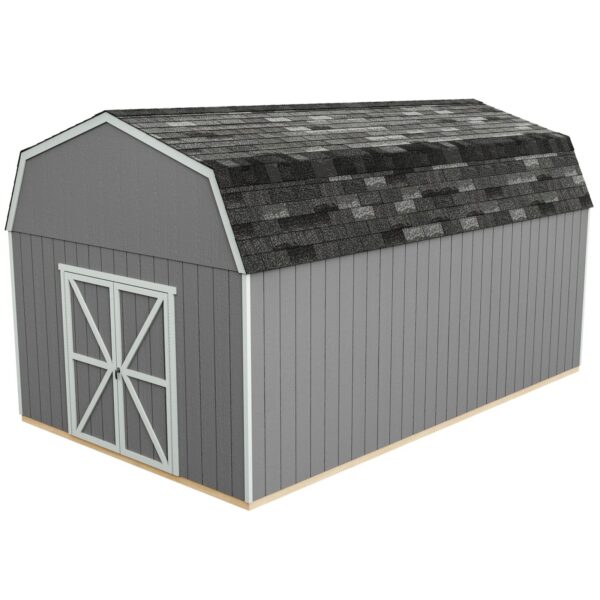 Handy Home Products Hudson 12×20 Do-it-Yourself Wooden Storage Shed with Floor Brown - Image 4