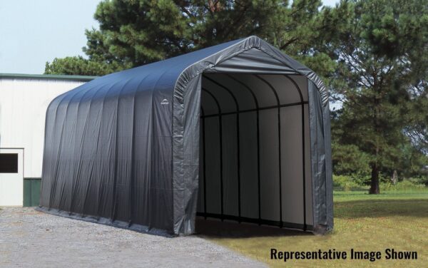 ShelterLogic Garage 16 x 40 x 16 Peak Standard Grey - Image 2