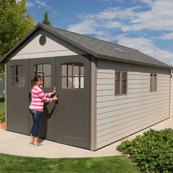 Lifetime 60236 11 x 18.5 Ft. Outdoor Storage Shed, 11 x 18.5, Desert Sand - Image 8