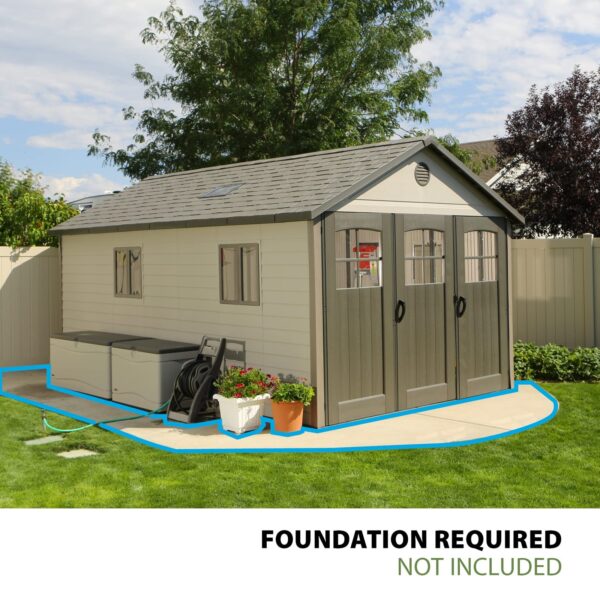 Lifetime 60236 11 x 18.5 Ft. Outdoor Storage Shed, 11 x 18.5, Desert Sand - Image 5