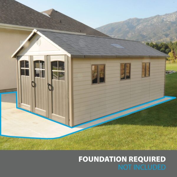Lifetime 60237 11 x 21 Ft. Outdoor Storage Shed, Desert Sand - Image 5