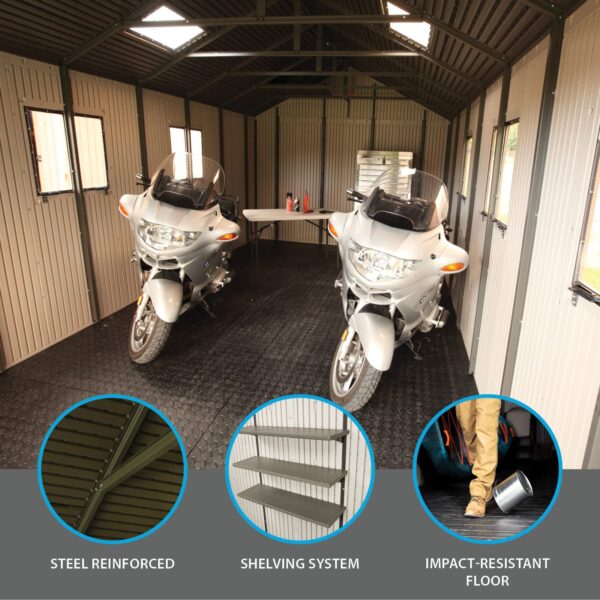 Lifetime 60237 11 x 21 Ft. Outdoor Storage Shed, Desert Sand - Image 3