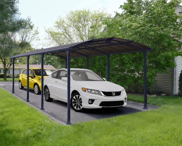 Palram – Canopia Arcadia 8500 Carport – 12′ x 28′ – Bronze/Gray 12′ x 28′ - Image 2