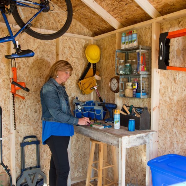 Handy Home Products Scarsdale 12×16 Do-it-Yourself Wooden Storage Shed with Floor Tan - Image 7