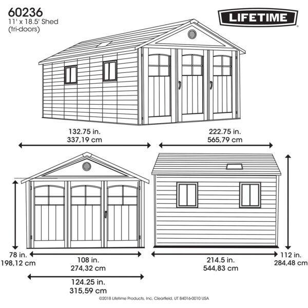 Lifetime 60236 11 x 18.5 Ft. Outdoor Storage Shed, 11 x 18.5, Desert Sand - Image 10