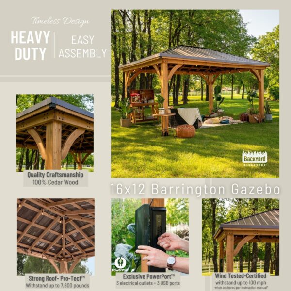 Backyard Discovery 16×12 Barrington Gazebo - Image 5