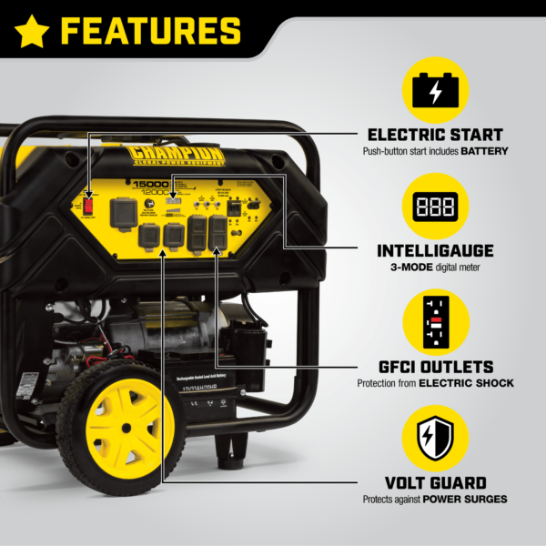 Champion Power Equipment 15,000/12,000 Watts Portable Generator with Electric Start and Lift Hook - Image 10