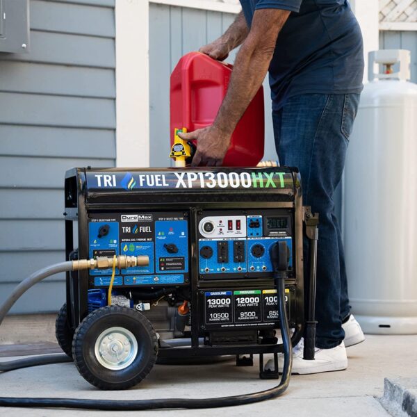 DuroMax XP13000HXT 13,000-Watt 500cc Tri Fuel Gas Propane Natural Gas Portable Generator with CO Alert - Image 6