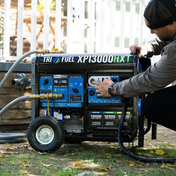 DuroMax XP13000HXT 13,000-Watt 500cc Tri Fuel Gas Propane Natural Gas Portable Generator with CO Alert - Image 12