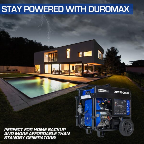 DuroMax XP15000EH 15,000 Watt Portable Dual Fuel Gas Propane Generator - Image 9