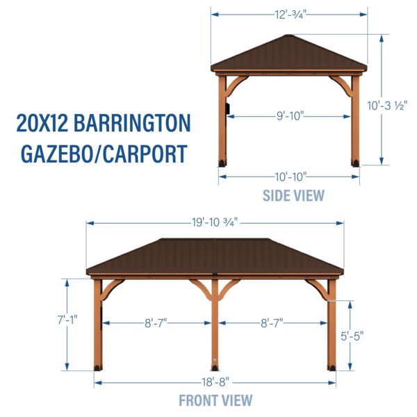 Backyard Discovery 20×12 Barrington Gazebo/Carport - Image 11