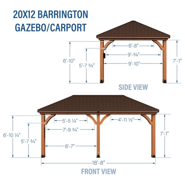 Backyard Discovery 20×12 Barrington Gazebo/Carport - Image 12