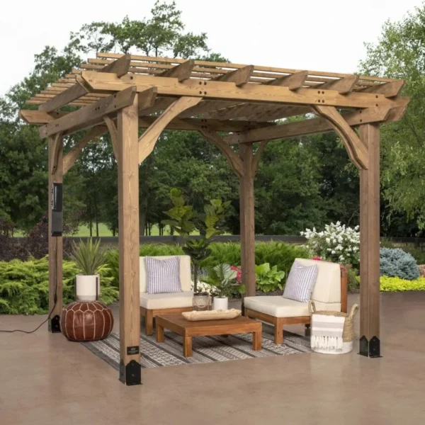 10 x 10 Fairhaven Pergola Rustic Finish - Image 2