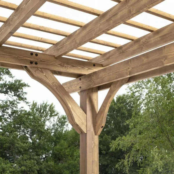 10 x 10 Fairhaven Pergola Rustic Finish - Image 7