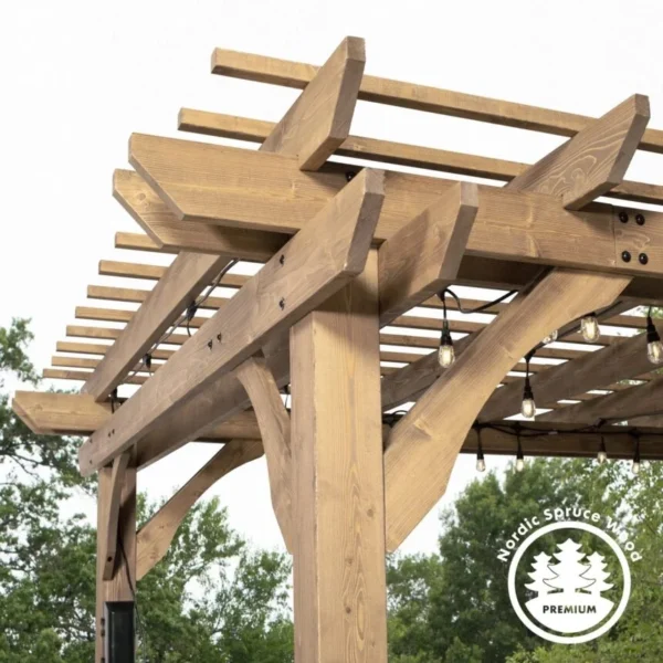 10 x 10 Fairhaven Pergola Rustic Finish - Image 8