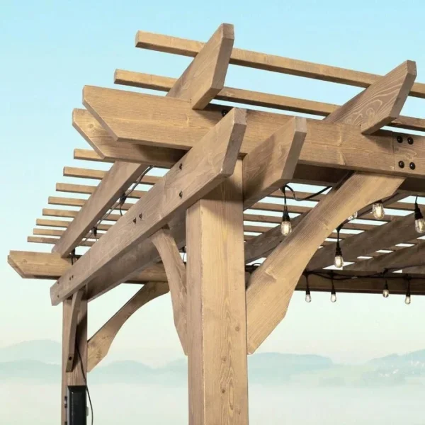 12 Ft. W x 10 Ft. D Solid Wood Pergola - Image 4