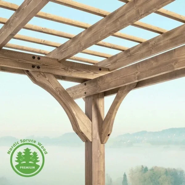 12 Ft. W x 10 Ft. D Solid Wood Pergola - Image 7