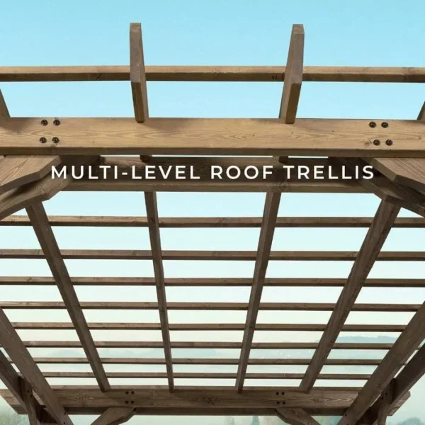 12 Ft. W x 10 Ft. D Solid Wood Pergola - Image 10