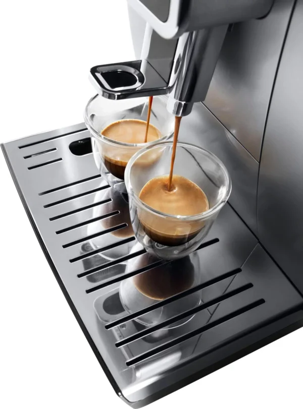 De’Longhi – Dinamica TrueBrew Over Ice Fully Automatic Coffee and Espresso Machine- Chrome and Black - Image 3