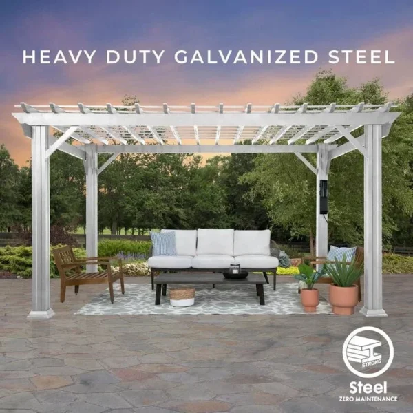 Backyard Discovery 16 ft. x 12 ft. Steel Traditional Pergola - Image 6