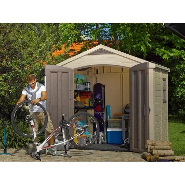 Factor 8 ft. W x 6 ft. D Plastic Storage Shed - Image 3