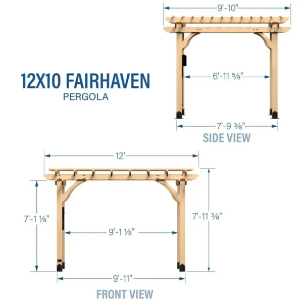 12×10 Fairhaven Pergola Natural - Image 6