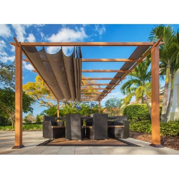 Verona 16 Ft. W x 11 Ft. D Aluminum Pergola with Canopy - Image 6