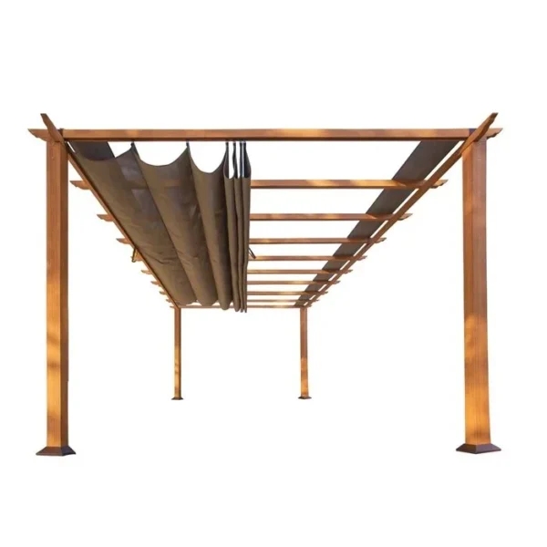 Verona 16 Ft. W x 11 Ft. D Aluminum Pergola with Canopy - Image 2