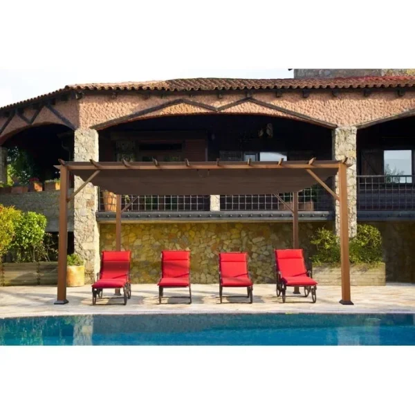 Verona 16 Ft. W x 11 Ft. D Aluminum Pergola with Canopy - Image 3