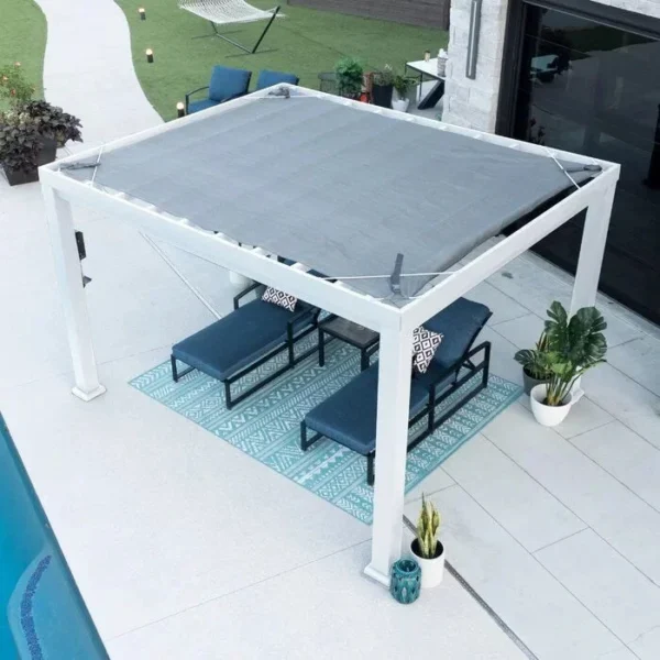 Windham 12 Ft. W x 10 Ft. D Steel Pergola with Canopy - Image 9
